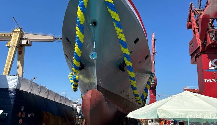 Second Ukrainian corvette "Hetman Ivan Vyhovskyi" is launched in Turkey. PHOTOS