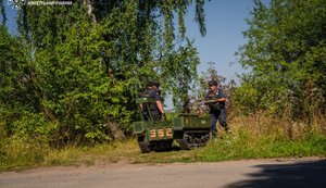 SES is dealing with aftermath of explosions in Khmelnytskyi region: area and water bodies are being inspected by bomb disposal experts, robots and divers. PHOTOS