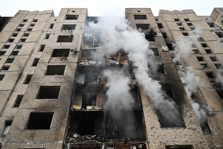 Consequences of Russian missile strike on house in Solomianskyi district of Kyiv 11