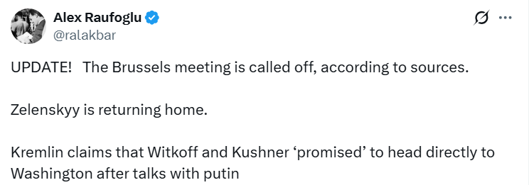 Zelensky will not meet with Witkoff and Kushner