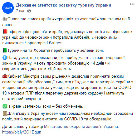 Україна додала Албанію у список країн червоної зони, - Держтуризму 01