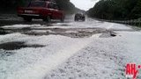Аномальная погода в Крыму: дороги занесло градом. ФОТОрепортаж