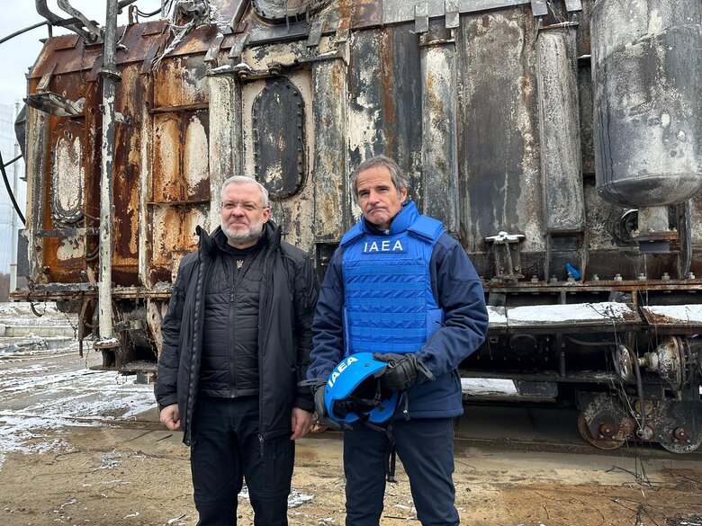 Глава МАГАТЕ Гроссі відвідав підстанцію Київська 4 лютого 2025 року