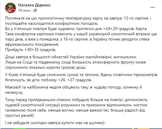 Украину ждет жара африканского происхождения, - синоптик Диденко 02