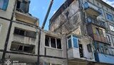 Russian strike on a five-storey building in Bilozerske