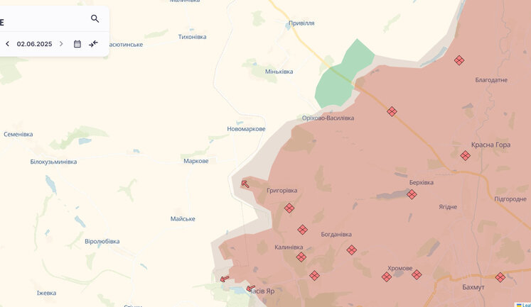 Війська РФ просунулися біля Маркового, Часового Яру, Одрадного та в Андріївці, - DeepState. КАРТИ