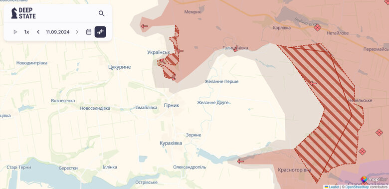 Карта бойових дій на Курахівському напрямку qxdiquiquitzrz