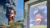 Fire at the oil refinery in Tuapse, Russia