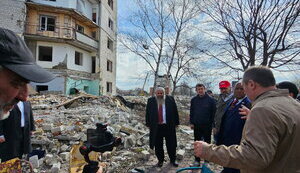 Бернс на месте российского удара по Кривому Рогу