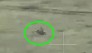 Occupier on motorcycle dissolves into air after hitting anti-tank mine. VIDEO