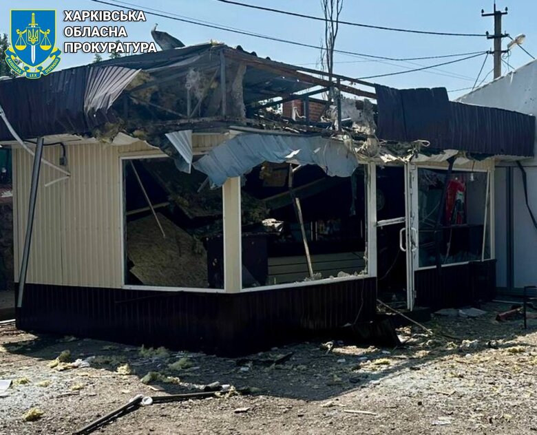 Shelling of a kiosk in Staryi Saltiv on 8 June
