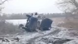 Russian soldier films aftermath of UAZ hitting anti-tank mine near Kupiansk