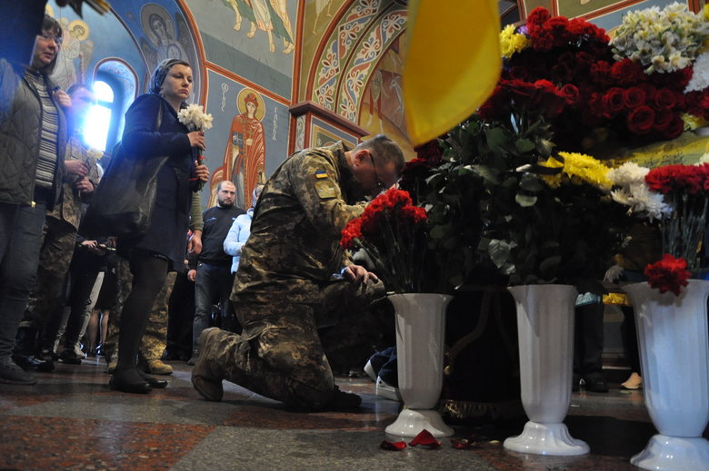Farewell to cyborg paratrooper of 95th Brigade Ruslan Borovik, who died in battles with Russian occupiers in east, said goodbye in Kyiv 61