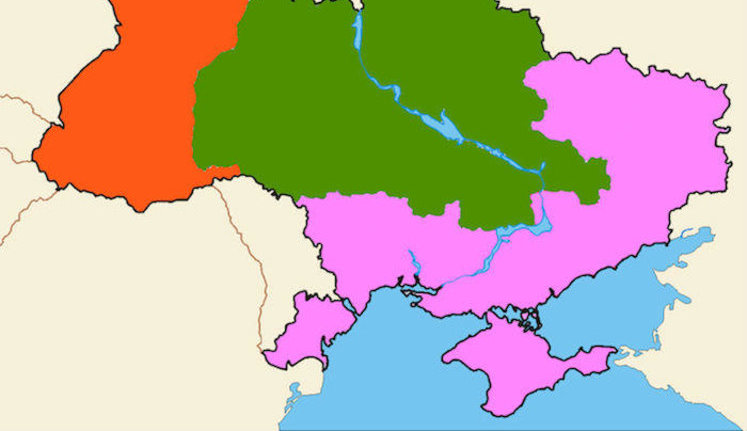 Колесниченко показал карту раздела Украины и украинцев на три части. ФОТО