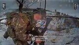 Russian man takes close look at Ukrainian drone