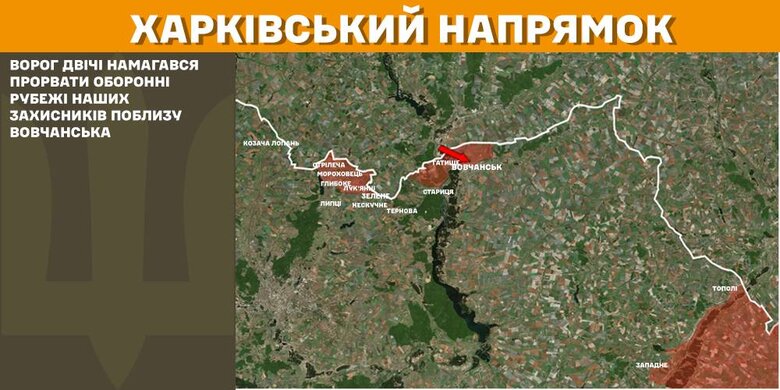 Мапа бойових дій 22 лютого