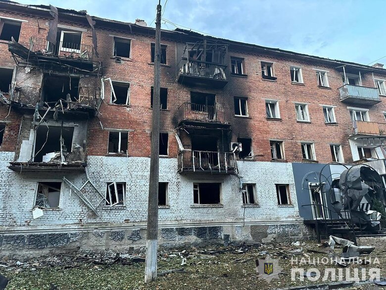 Наслідки удару шахедами по Конотопу на Сумщині 12 вересня 2024 року