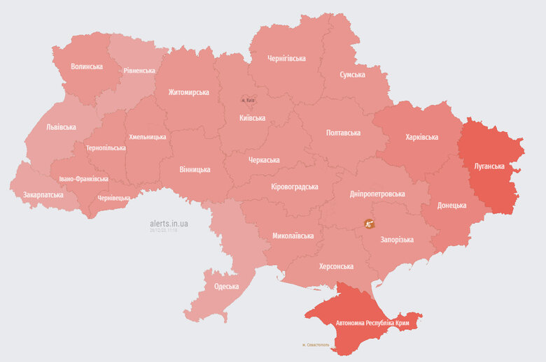 По всій Україні тривога через зліт ворожого МіГ-31К 01