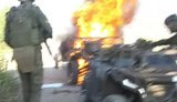 Окупант спочатку зняв палаючий квадроцикл, а потім допоміг пораненому поплічнику: "Фипка у#бала, с#ка". ВIДЕО