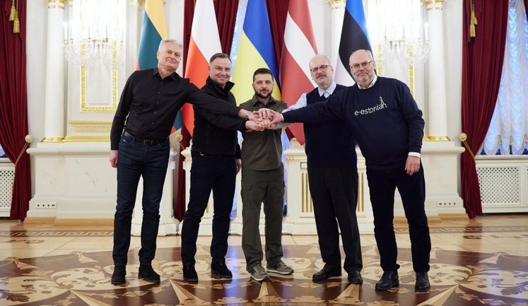 Zelensky met with presidents of Poland, Lithuania, Latvia, and Estonia in Kyiv. PHOTO