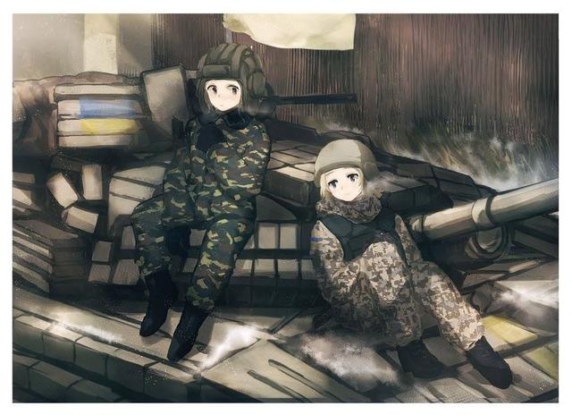 Японский художник рисует украинских военных в стиле аниме 04