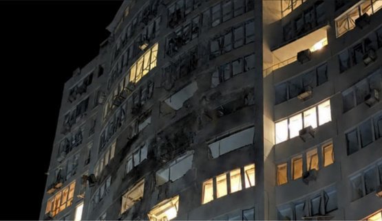 В Одессе в результате российской атаки повреждено многоэтажное здание: пострадали 8 человек