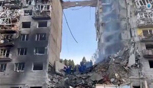 Баллистика вошла настолько глубоко в дом в Киеве, что провалила бетонные перекрытия в подвал, - МВД. ВИДЕО