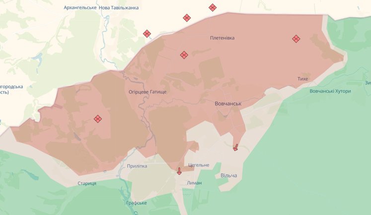 Рашисты продвигаются в Волчанске, а также возле Дроновки и Пазено в Донецкой области, - DeepState
