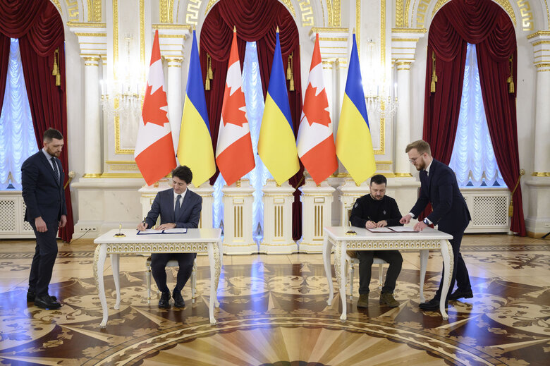Президент України Володимир Зеленський та Прем'єр-міністр Канади Джастін Трюдо