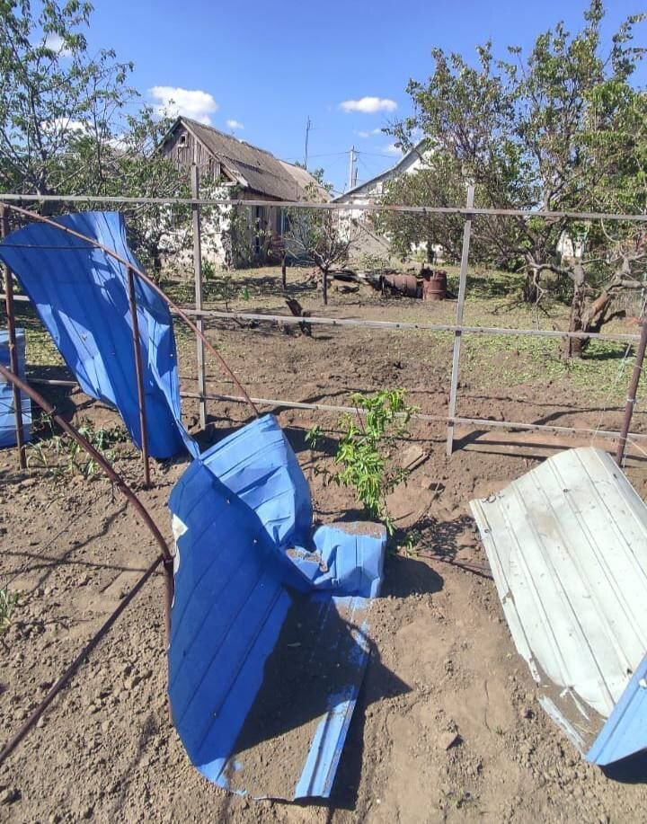 Shelling of the Nikopol district on 22 May