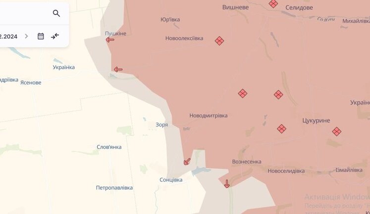 Враг оккупировал Новопустынку, Старые Терны, Ильинку и Новодмитровку. Имеет продвижение на Донетчине, - DeepState. КАРТА