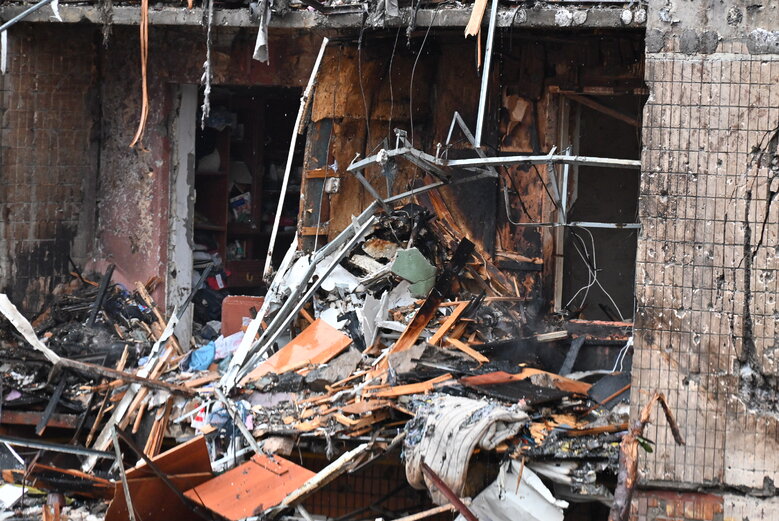 Consequences of Russian missile strike on house in Solomianskyi district of Kyiv 36