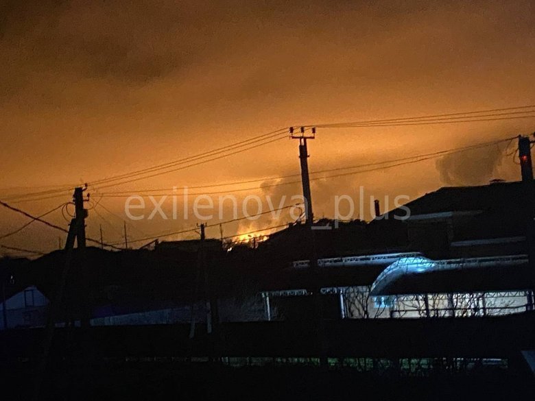 Атака дронів на Будьонівськ: пожежа в промзоні