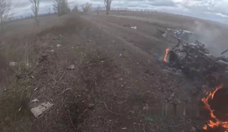 Окупант зафільмував на камеру GoPro підрив свого поплічника Колі на міні. ВIДЕО