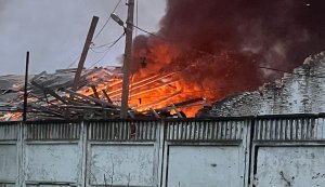 Рашисти атакували "шахедами" аграрне підприємство у Новгород-Сіверському: влучання у склад з зерном, здійнялася пожежа. ФОТОрепортаж