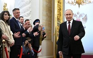 Російський диктатор Володимир Путін на "інавгурації" в Кремлі в Москві 7 травня 2024 року