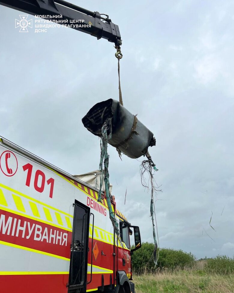 сбитая ракета в Киевской области