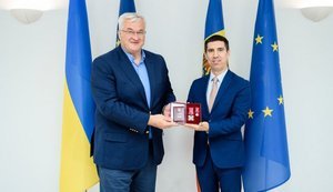 Андрій Сибіга та Міхай Попшой під час зустрічі у Кишиневі