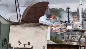Вибух у Севастополі: пожежа на кораблі