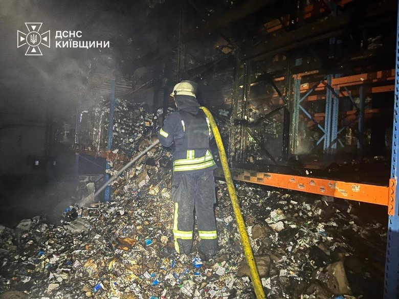 Shelling of warehouses in the Boryspil district