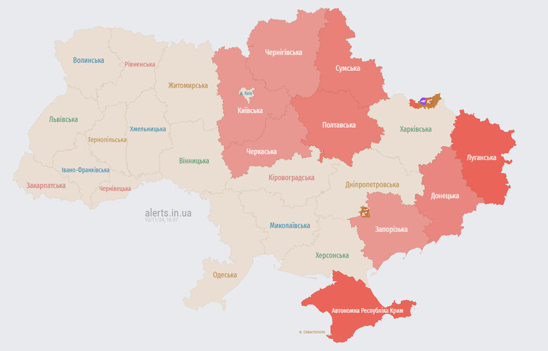 карта повітряних тривог