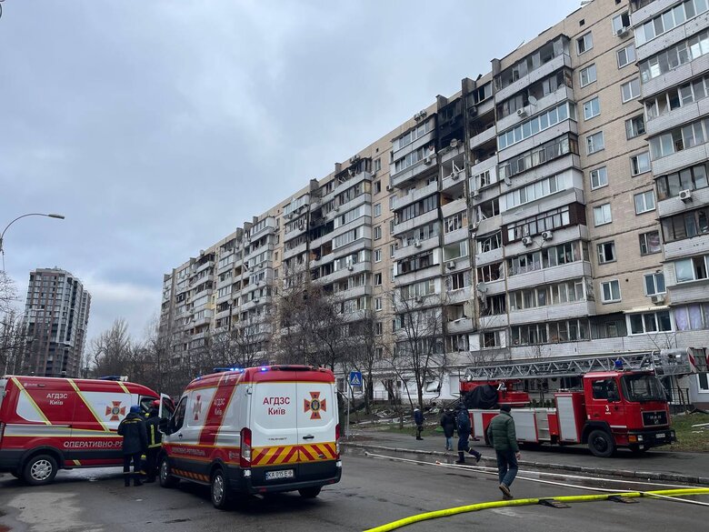 Будинок у Солом'янському районі Києва, куди прилетіла ракета 2.01.2024