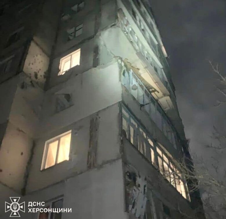Наслідки обстрілу Херсону