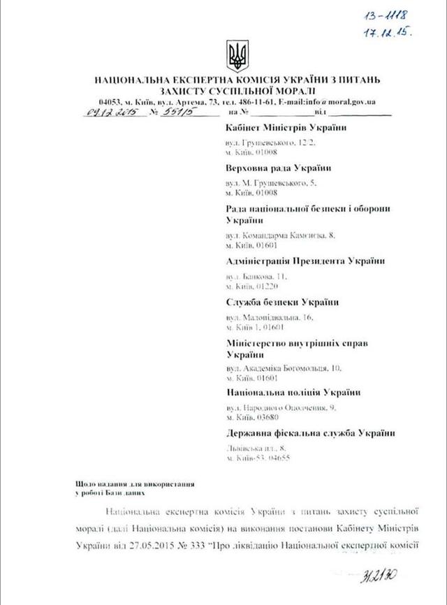 ликвидация каталог нацкомморали эротики