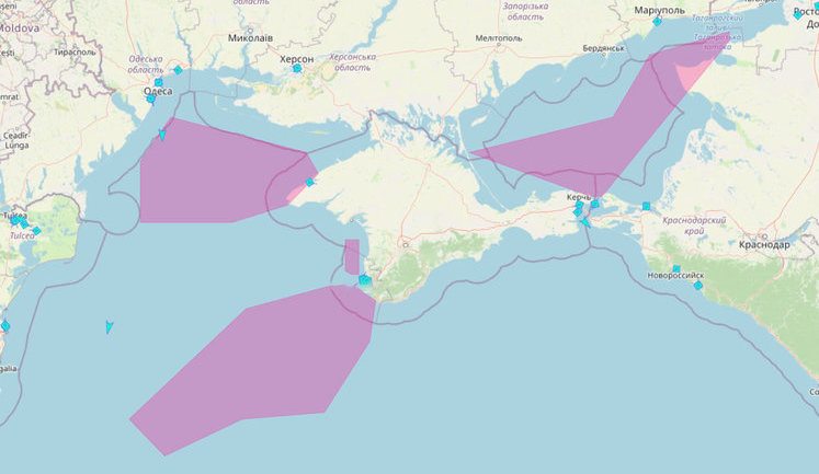MIA protests against Russia's partial blockade of Black and Azov seas, Kerch Strait. MAP