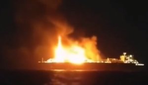 "Україна з узбережжя Лівії атакувала морськими дронами російський газовоз у Середземному морі", - Мінтранс РФ. ВIДЕО