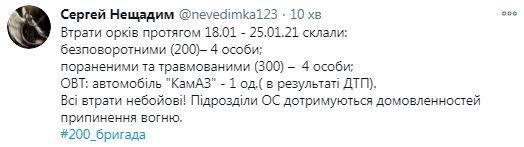 За прошлую неделю на Донбассе оккупанты потеряли четырех человек, 4 - ранены 01