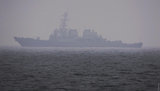 U.S. Navy destroyer Ross enters Odesa port. PHOTO