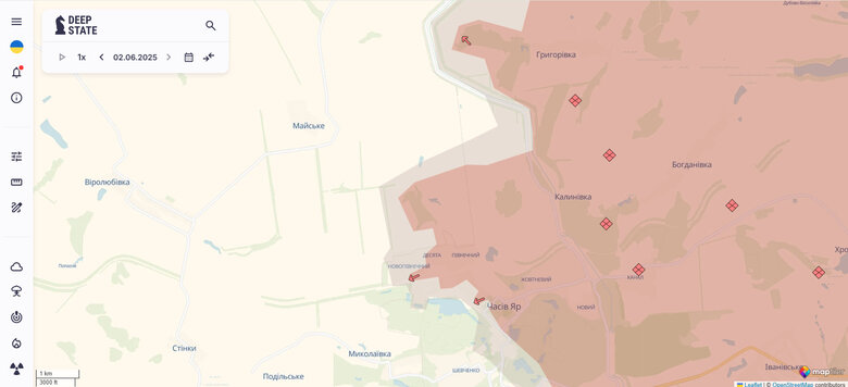 Chasiv Yar map