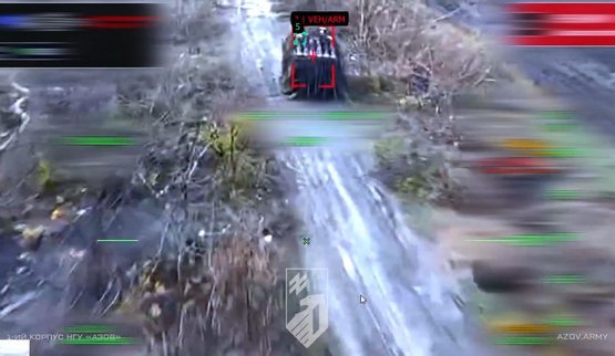 Azov Brigade fighters destroyed a column of Russian equipment near Dobropillia